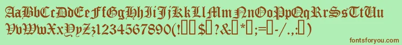 TrueGothicCyr Font – Brown Fonts on Green Background