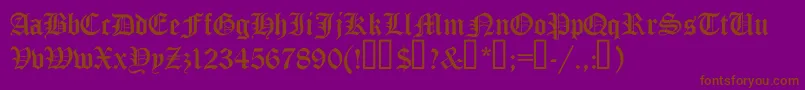 TrueGothicCyr-Schriftart – Braune Schriften auf violettem Hintergrund