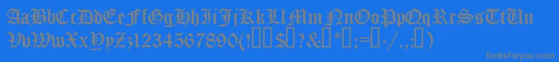 TrueGothicCyr Font – Gray Fonts on Blue Background