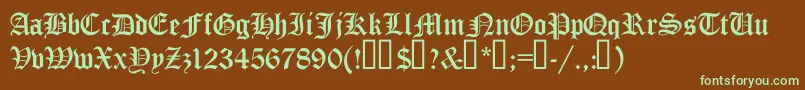 TrueGothicCyr Font – Green Fonts on Brown Background