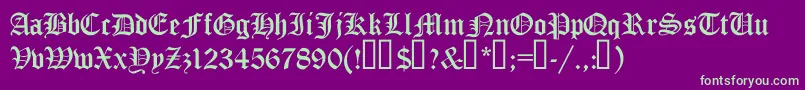 TrueGothicCyr Font – Green Fonts on Purple Background