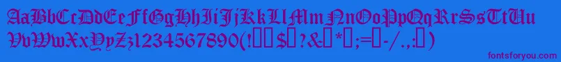 TrueGothicCyr Font – Purple Fonts on Blue Background