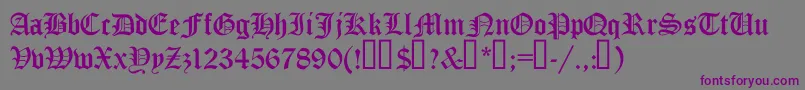 TrueGothicCyr Font – Purple Fonts on Gray Background