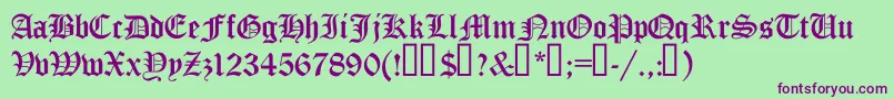 TrueGothicCyr Font – Purple Fonts on Green Background