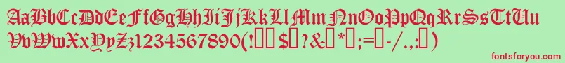 TrueGothicCyr Font – Red Fonts on Green Background