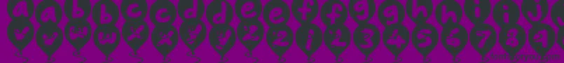 BalloonFloats-fontti – mustat fontit violetilla taustalla