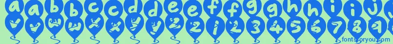 BalloonFloats Font – Blue Fonts on Green Background