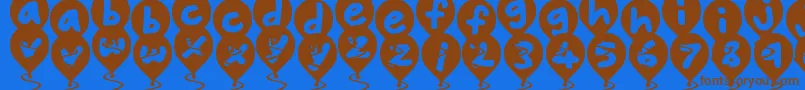 BalloonFloats Font – Brown Fonts on Blue Background