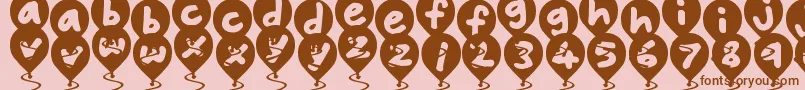 BalloonFloats Font – Brown Fonts on Pink Background