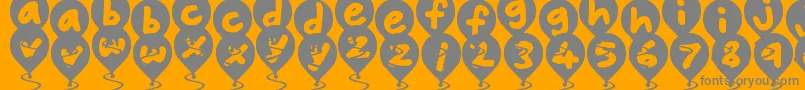 BalloonFloats Font – Gray Fonts on Orange Background