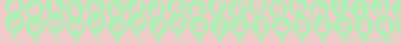 BalloonFloats Font – Green Fonts on Pink Background