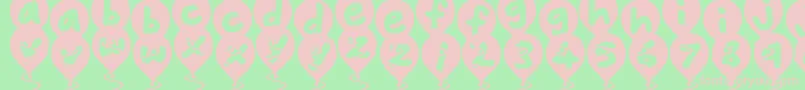 BalloonFloats Font – Pink Fonts on Green Background