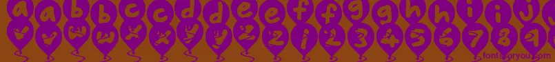 BalloonFloats Font – Purple Fonts on Brown Background