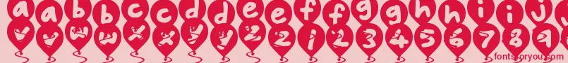 BalloonFloats Font – Red Fonts on Pink Background