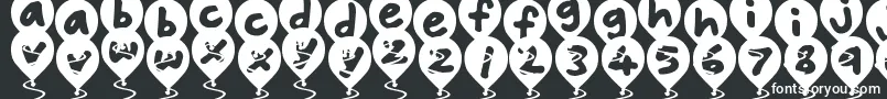 BalloonFloats-fontti – valkoiset fontit mustalla taustalla