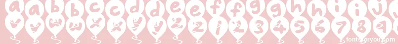 BalloonFloats Font – White Fonts on Pink Background