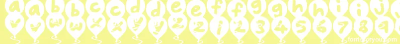 BalloonFloats Font – White Fonts on Yellow Background