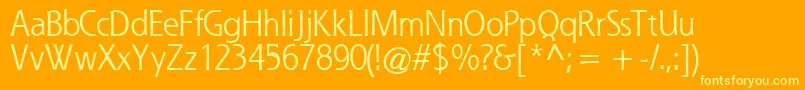 QuesskRegular Font – Yellow Fonts on Orange Background