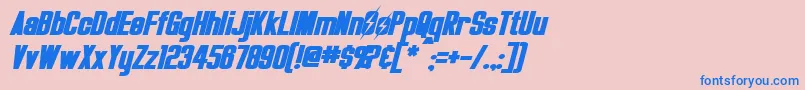 OverseerBoldItalic Font – Blue Fonts on Pink Background