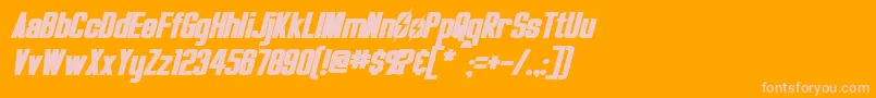 OverseerBoldItalic-Schriftart – Rosa Schriften auf orangefarbenem Hintergrund