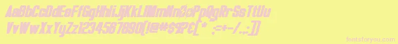 OverseerBoldItalic Font – Pink Fonts on Yellow Background