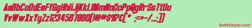 OverseerBoldItalic Font – Red Fonts on Green Background