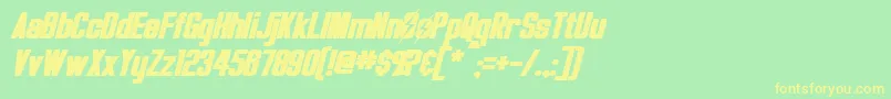 OverseerBoldItalic Font – Yellow Fonts on Green Background