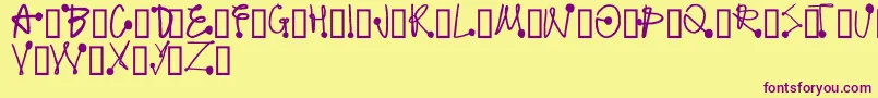 ProtonicFeelers-Schriftart – Violette Schriften auf gelbem Hintergrund
