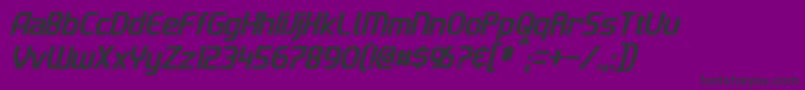 ImakiCondensedItalic-fontti – mustat fontit violetilla taustalla