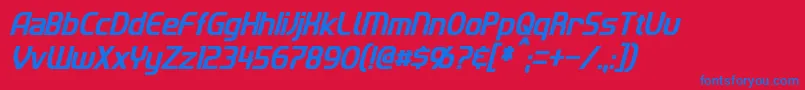 ImakiCondensedItalic Font – Blue Fonts on Red Background