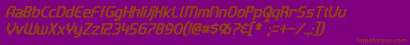 ImakiCondensedItalicフォントについての詳細 フォントImakiCondensedItalic – 紫色の背景に茶色のフォント