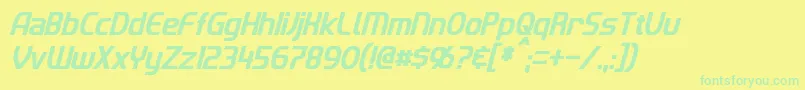 ImakiCondensedItalic Font – Green Fonts on Yellow Background