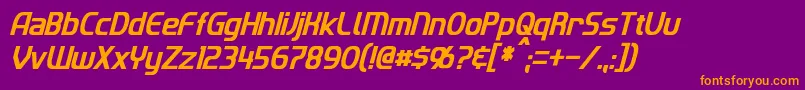 ImakiCondensedItalic Font – Orange Fonts on Purple Background