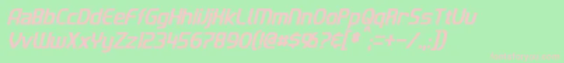 ImakiCondensedItalic Font – Pink Fonts on Green Background