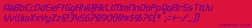 フォントImakiCondensedItalic – 赤い背景に紫のフォント