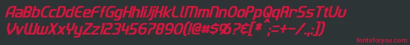 ImakiCondensedItalic Font – Red Fonts on Black Background