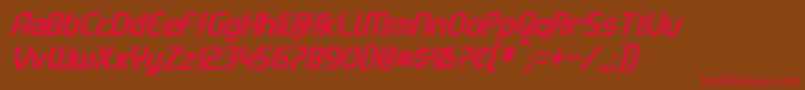 ImakiCondensedItalic Font – Red Fonts on Brown Background