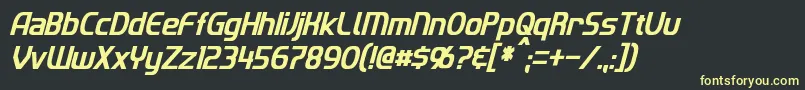 ImakiCondensedItalic Font – Yellow Fonts on Black Background