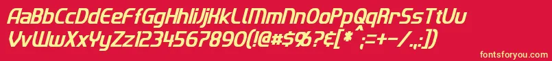 ImakiCondensedItalic Font – Yellow Fonts on Red Background