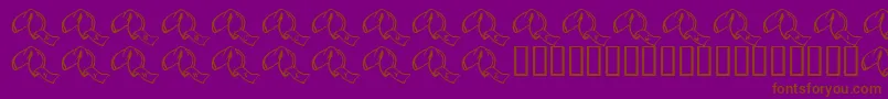 JlrFortuneCookies-Schriftart – Braune Schriften auf violettem Hintergrund