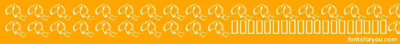 JlrFortuneCookies-Schriftart – Weiße Schriften auf orangefarbenem Hintergrund