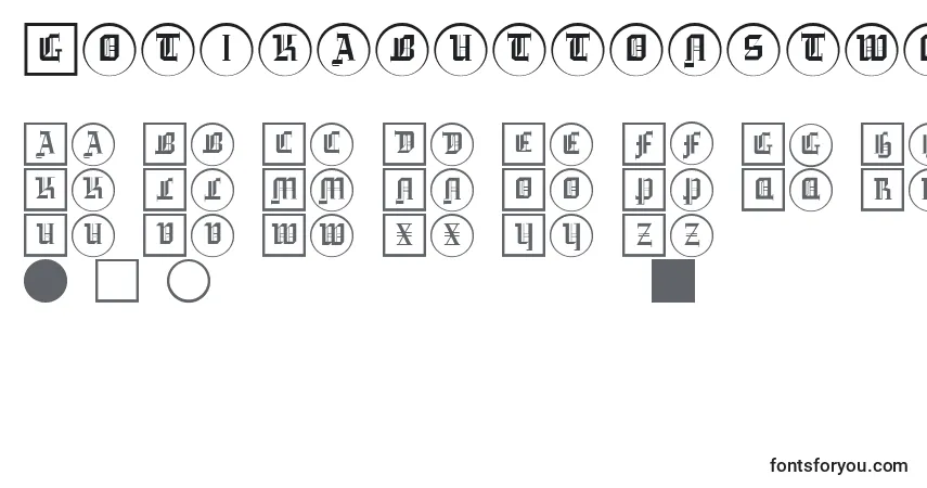 Schriftart Gotikabuttonstwo – Alphabet, Zahlen, spezielle Symbole