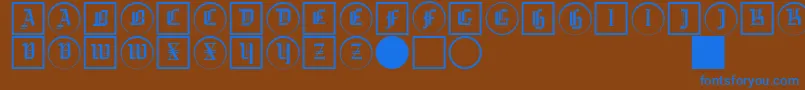 Czcionka Gotikabuttonstwo – niebieskie czcionki na brązowym tle