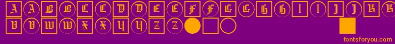 Gotikabuttonstwo Font – Orange Fonts on Purple Background