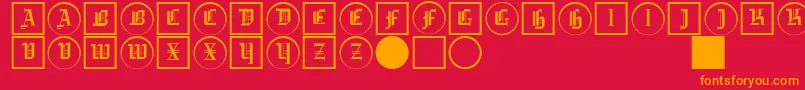 Gotikabuttonstwo Font – Orange Fonts on Red Background