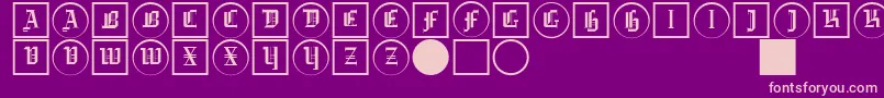 Gotikabuttonstwo Font – Pink Fonts on Purple Background