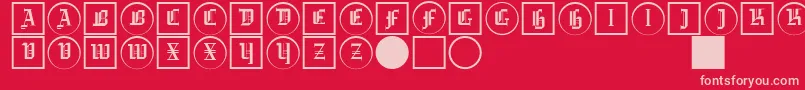 Gotikabuttonstwo Font – Pink Fonts on Red Background