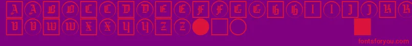 Gotikabuttonstwo Font – Red Fonts on Purple Background