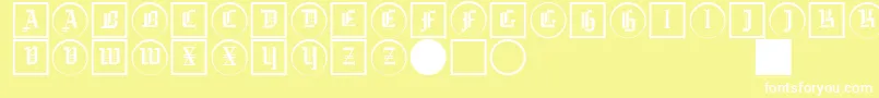 Gotikabuttonstwo Font – White Fonts on Yellow Background