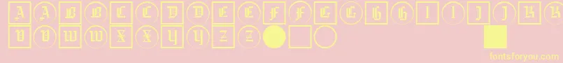 Gotikabuttonstwo Font – Yellow Fonts on Pink Background